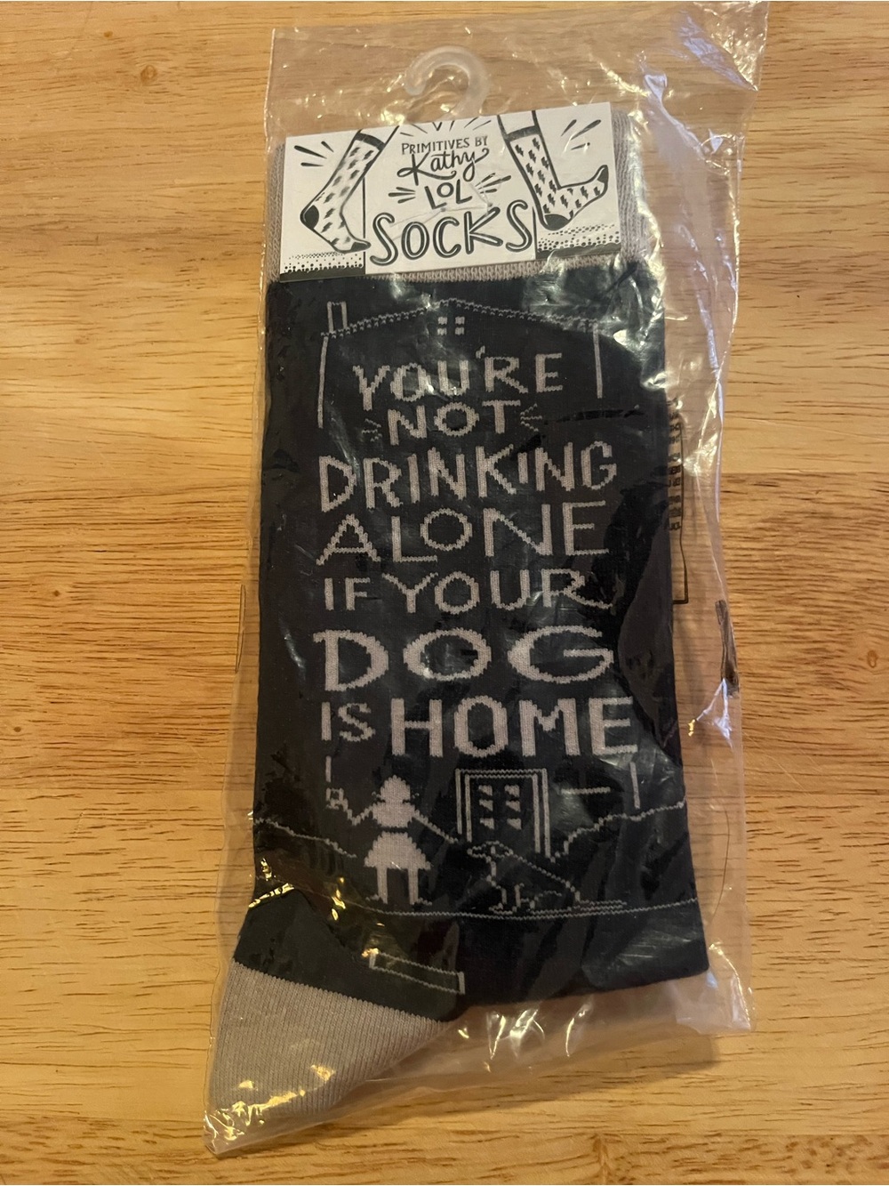 Primitives by Kathy Women’s Funny Drinking Dog Is Home Socks